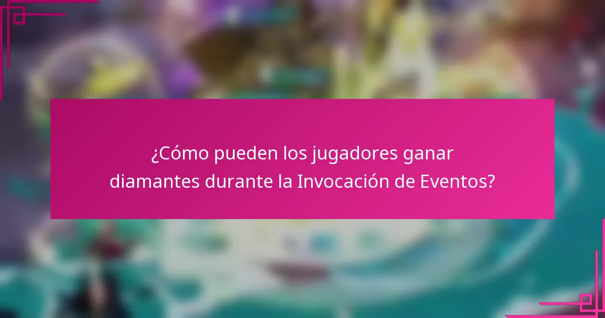 ¿Cómo pueden los jugadores ganar diamantes durante la Invocación de Eventos?